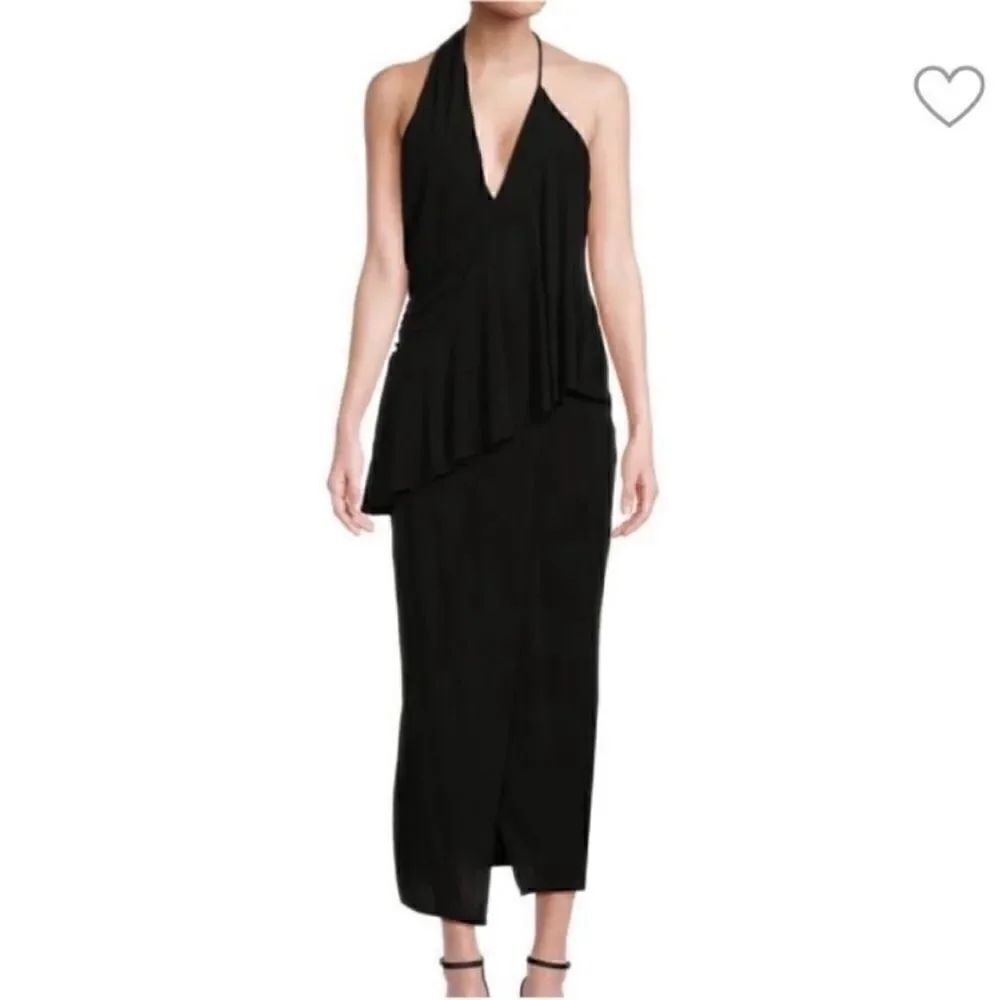 REISS Xena Strappy Open Back Dress Black-R5